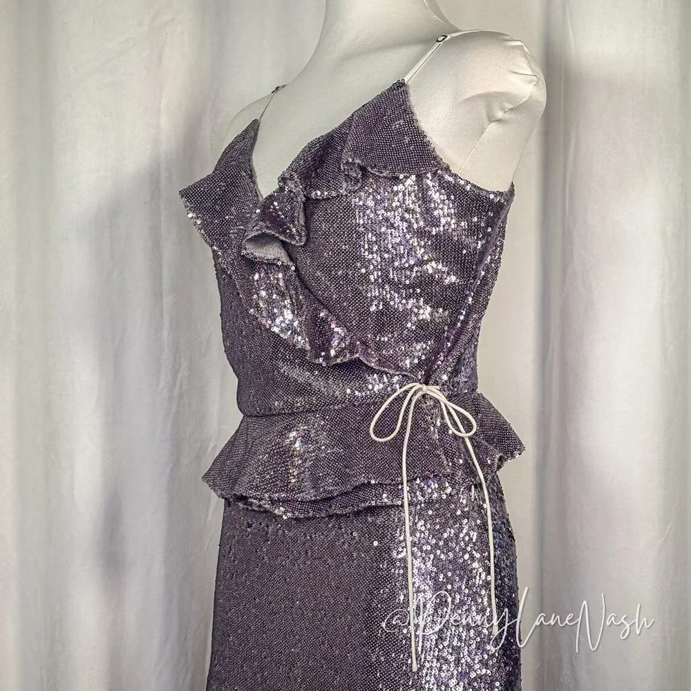 Rebecca Minkoff Sequined  Ruffled Tank & Skirt Set - Picture 3 of 15